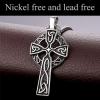 U7 Stainless Steel/Black/18K Gold Plated Celtic Cross Pendant Necklaces for Men Women(Stainless Steel)