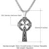 U7 Stainless Steel/Black/18K Gold Plated Celtic Cross Pendant Necklaces for Men Women(Stainless Steel)