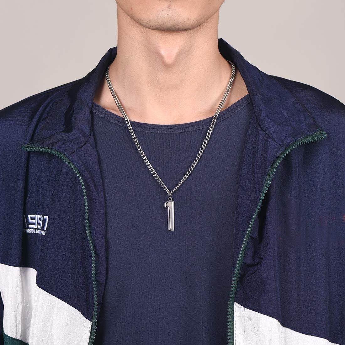 imageU7 099 Number Necklaces Stainless Steel Customizable Number Pendant Gold Plated Athletes Sports Necklace Jersey Number Chains Cuban Link Necklaces for Men Women7Stainless