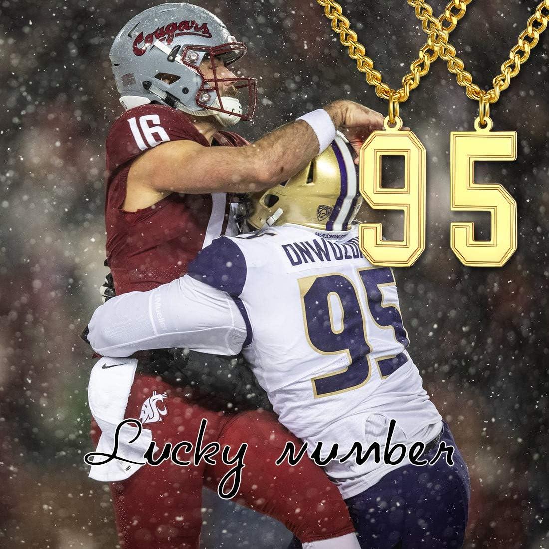 imageU7 099 Number Necklaces Stainless Steel Customizable Number Pendant Gold Plated Athletes Sports Necklace Jersey Number Chains Cuban Link Necklaces for Men Women9Stunning Black