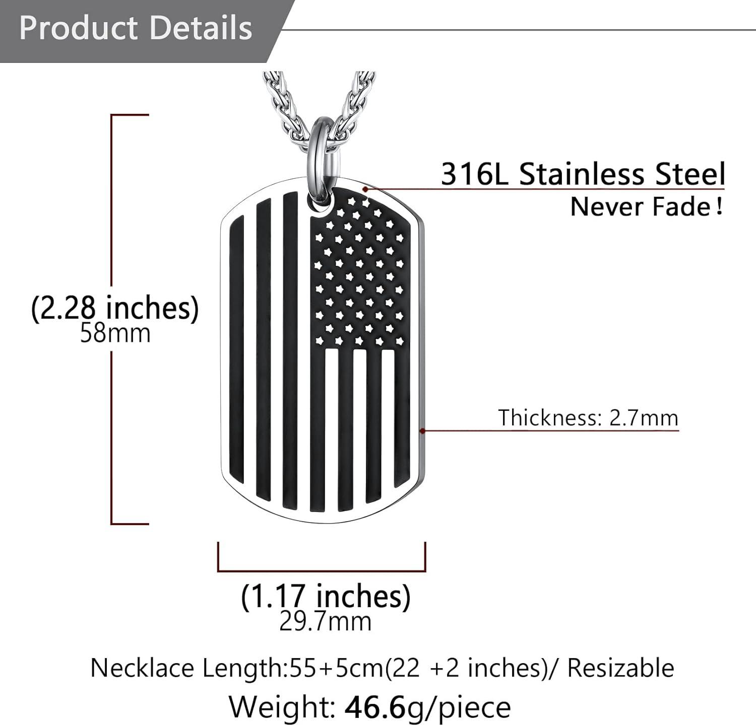 imageU7 Animals Necklace for Women Stainless Steel PigDogElephant Pendant Necklace Lucky JewelryAmerican FlagSteel