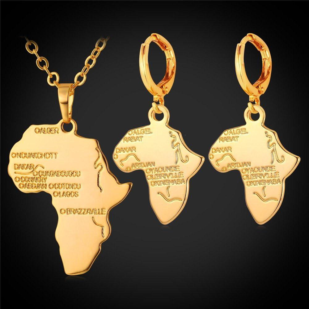 imageU7 Ankh Necklace for Men Women Stainless Steel Black Color Egyptian Jewelry Ankh Cross Pendant Africa Necklaces with Chain 22Map NecklacecEarringsGold