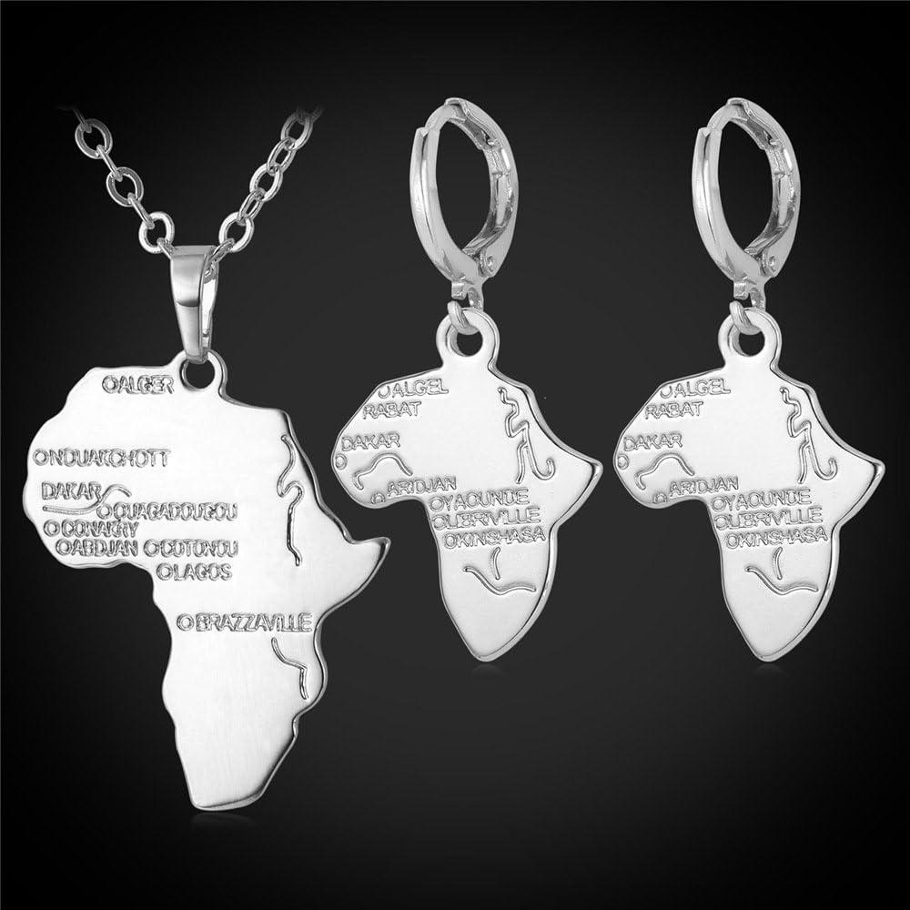 imageU7 Ankh Necklace for Men Women Stainless Steel Black Color Egyptian Jewelry Ankh Cross Pendant Africa Necklaces with Chain 22Map NecklacecEarringsPlatinum