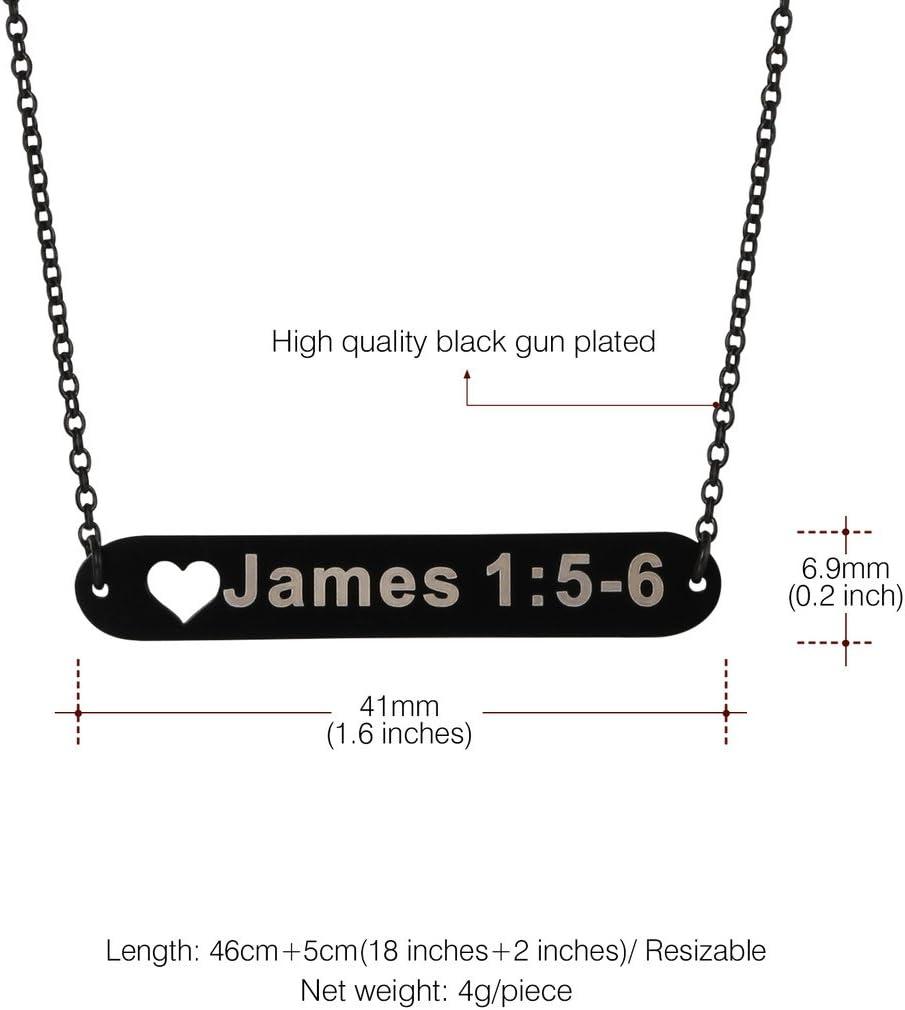 imageU7 Engravable Bar Necklace Womens Choker Necklace Stainless Steel Custom Engrave Text HorizontalVertical Bar Pendant Necklaces for Men WomenHorizontal BarBlack