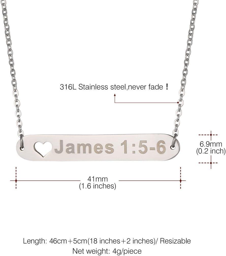 imageU7 Engravable Bar Necklace Womens Choker Necklace Stainless Steel Custom Engrave Text HorizontalVertical Bar Pendant Necklaces for Men WomenHorizontal BarStainless Steel