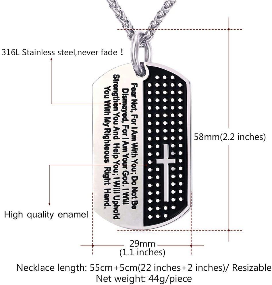 imageU7 Russian Orthodox Cross PendantPraying HandsIchthys Sign for Men Women Stainless Steel 18K Gold Plated Jesus Pendant Christian Religious Necklaces Length 22 Silver Black Gold08 Isaiah 4110Steel