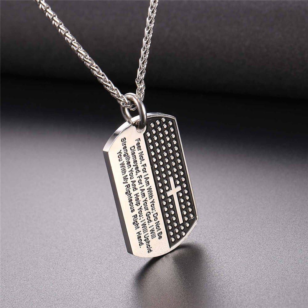 imageU7 Russian Orthodox Cross PendantPraying HandsIchthys Sign for Men Women Stainless Steel 18K Gold Plated Jesus Pendant Christian Religious Necklaces Length 22 Silver Black Gold08 Isaiah 4110Steel