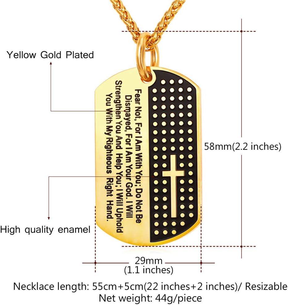 imageU7 Russian Orthodox Cross PendantPraying HandsIchthys Sign for Men Women Stainless Steel 18K Gold Plated Jesus Pendant Christian Religious Necklaces Length 22 Silver Black Gold08 Isaiah 4110Gold