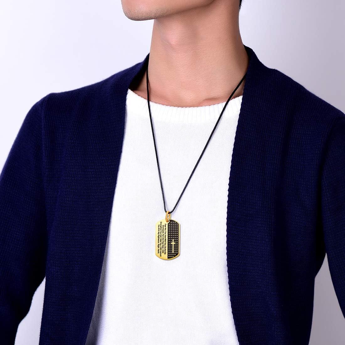 imageU7 Russian Orthodox Cross PendantPraying HandsIchthys Sign for Men Women Stainless Steel 18K Gold Plated Jesus Pendant Christian Religious Necklaces Length 22 Silver Black Gold08 Isaiah 4110Gold