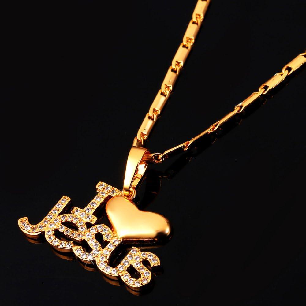 imageU7 Russian Orthodox Cross PendantPraying HandsIchthys Sign for Men Women Stainless Steel 18K Gold Plated Jesus Pendant Christian Religious Necklaces Length 22 Silver Black Goldgold