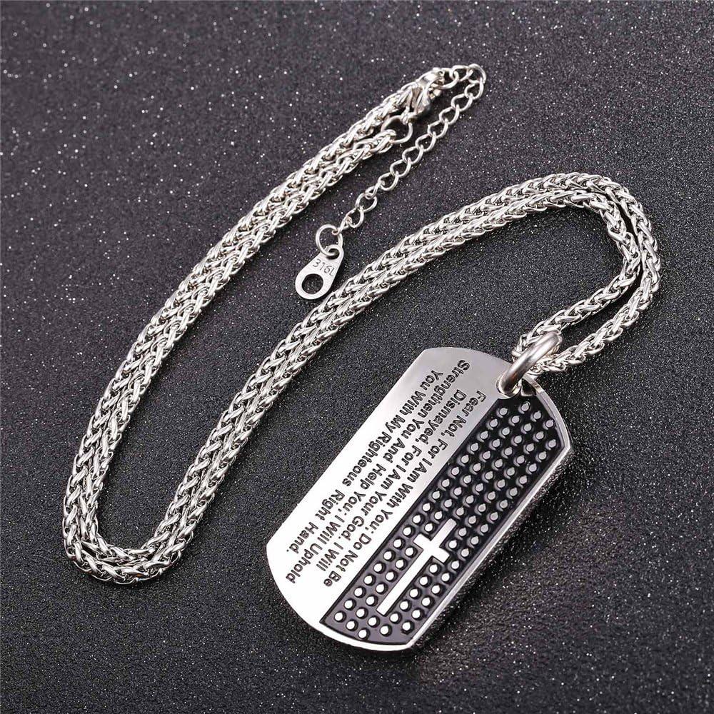 imageU7 Russian Orthodox Cross PendantPraying HandsIchthys Sign for Men Women Stainless Steel 18K Gold Plated Jesus Pendant Christian Religious Necklaces Length 22 Silver Black Gold08 Isaiah 4110Steel