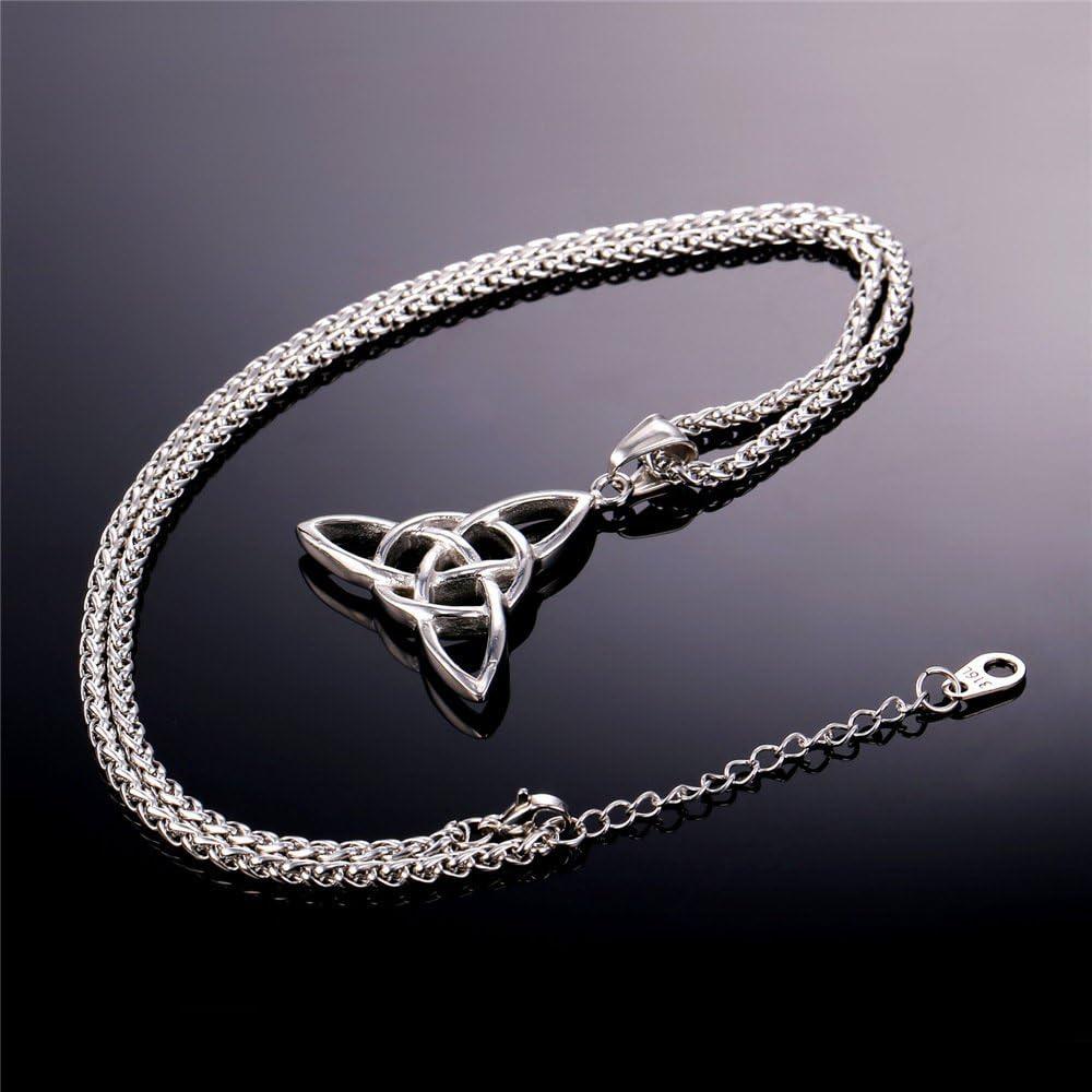 imageU7 Viking Celtic Kont Necklace Stainless Steel Irish Knot Pendant Necklace for Men WomenStainless Steel