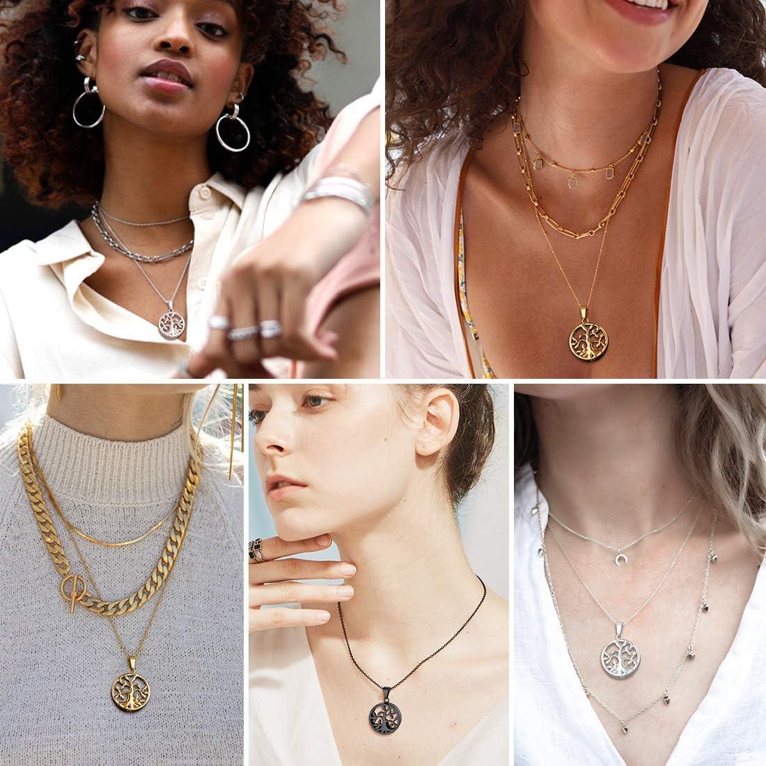 imageUrn Necklace for AshesCustomized Stainless Steel or 18K Gold Plated Cremation Jewelry Memorial Keepsake Urn Lockets Pendant for Men Women Waterproof amp Gift PackedTree of lifeGoldCustom Text