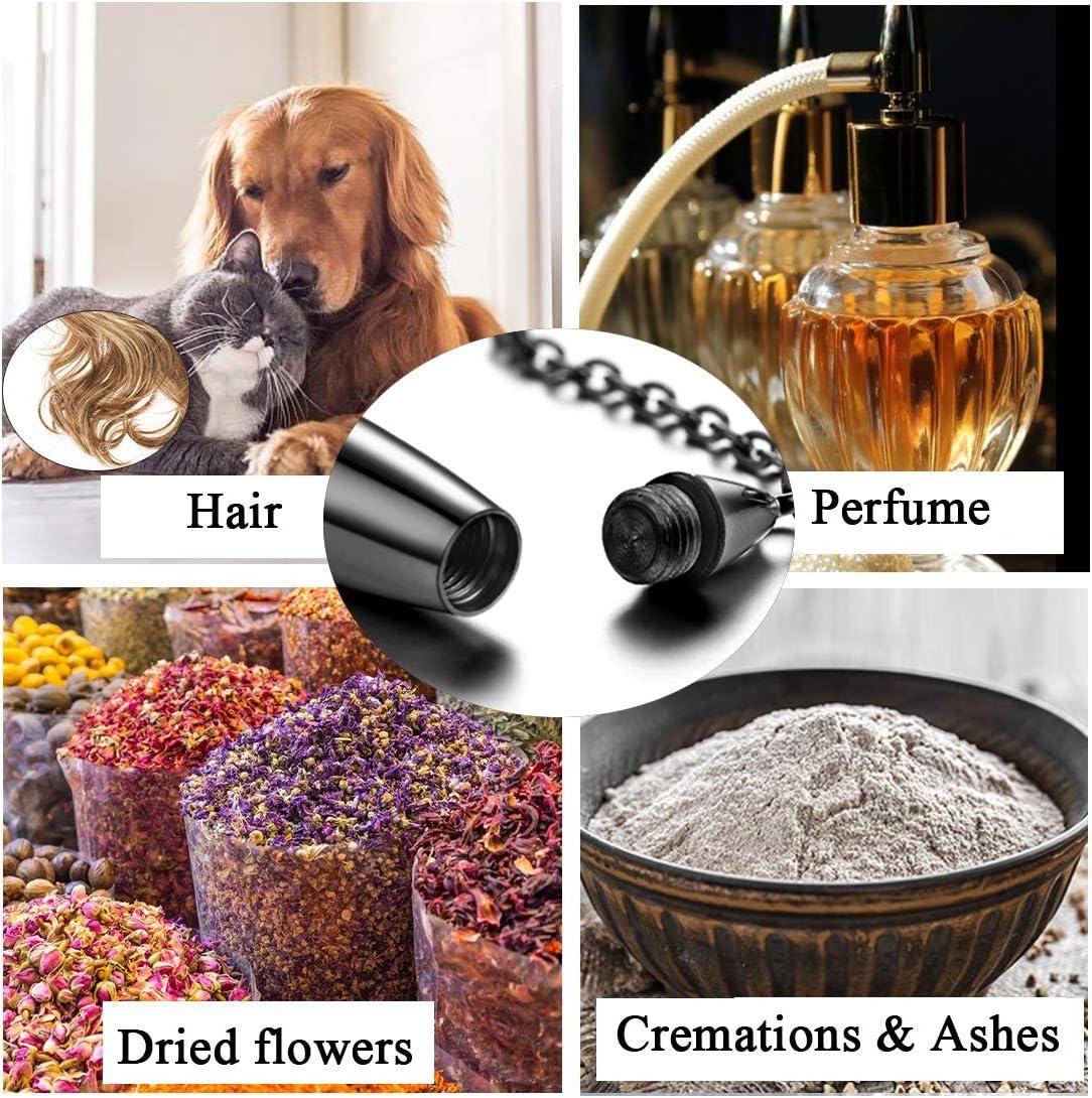 imageUrn Necklace for AshesCustomized Stainless Steel or 18K Gold Plated Cremation Jewelry Memorial Keepsake Urn Lockets Pendant for Men Women Waterproof amp Gift PackedLong BarBlackTextBirthstone