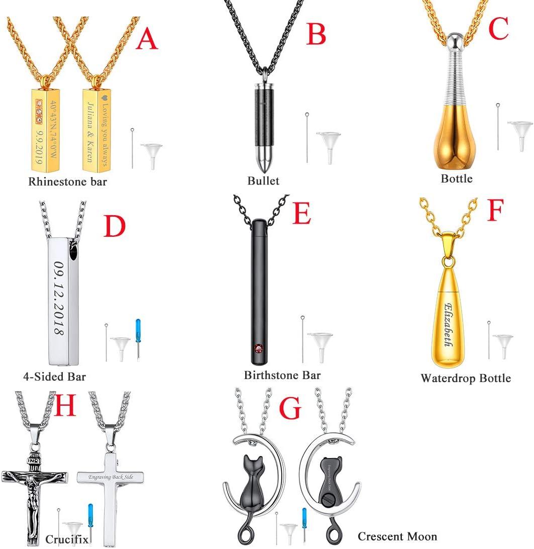 imageUrn Necklace for AshesCustomized Stainless Steel or 18K Gold Plated Cremation Jewelry Memorial Keepsake Urn Lockets Pendant for Men Women Waterproof amp Gift PackedTeardropStainlessCustom Text