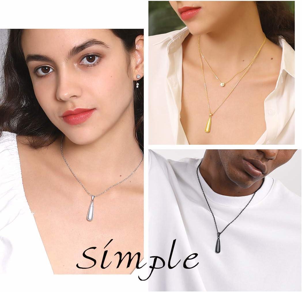 imageUrn Necklace for AshesCustomized Stainless Steel or 18K Gold Plated Cremation Jewelry Memorial Keepsake Urn Lockets Pendant for Men Women Waterproof amp Gift PackedTeardropblackcustom Text