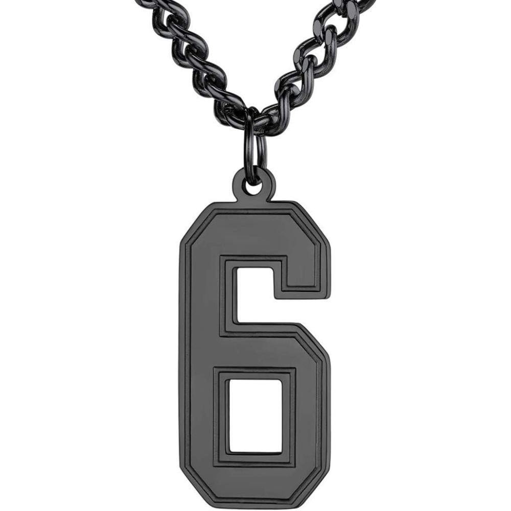 imageU7 099 Number Necklaces Stainless Steel Customizable Number Pendant Gold Plated Athletes Sports Necklace Jersey Number Chains Cuban Link Necklaces for Men Women6Stunning Black