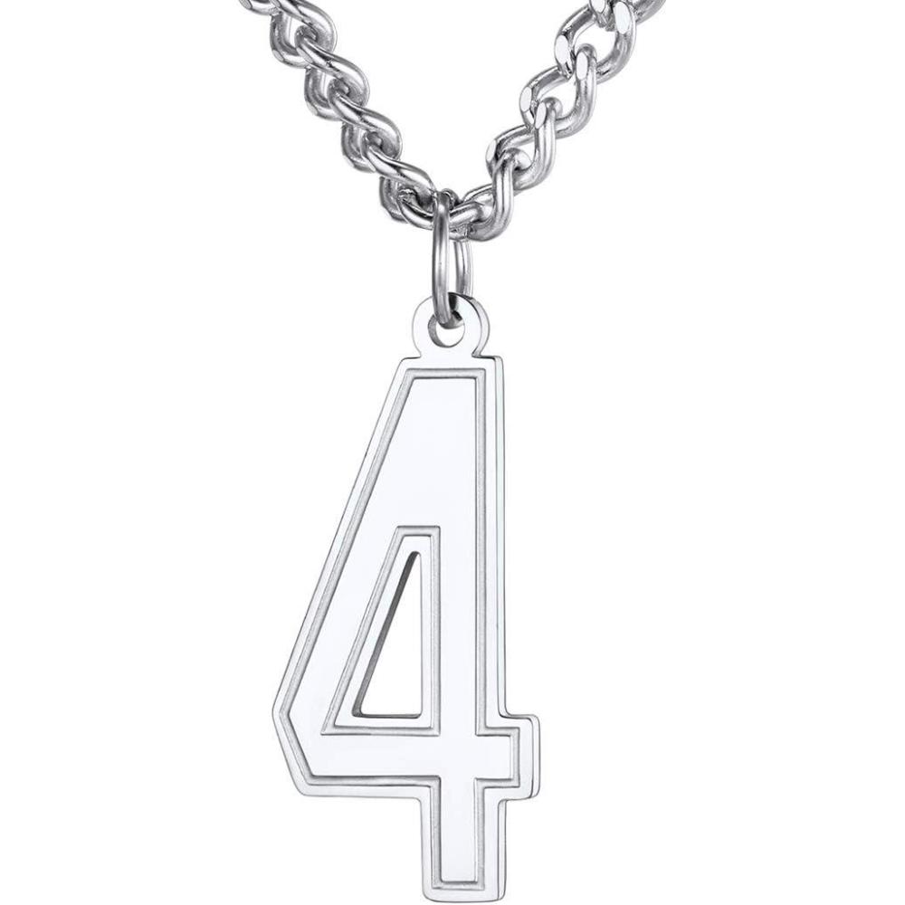 imageU7 099 Number Necklaces Stainless Steel Customizable Number Pendant Gold Plated Athletes Sports Necklace Jersey Number Chains Cuban Link Necklaces for Men Women4Stainless
