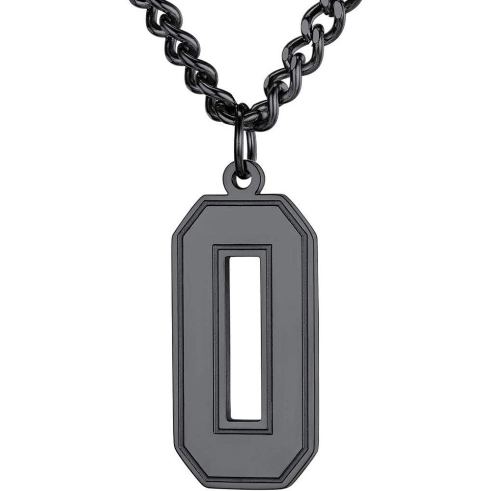 imageU7 099 Number Necklaces Stainless Steel Customizable Number Pendant Gold Plated Athletes Sports Necklace Jersey Number Chains Cuban Link Necklaces for Men Women0Stunning Black
