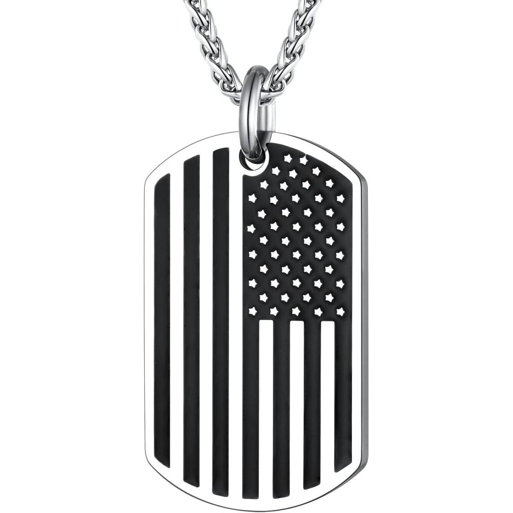 imageU7 Animals Necklace for Women Stainless Steel PigDogElephant Pendant Necklace Lucky JewelryAmerican FlagSteel
