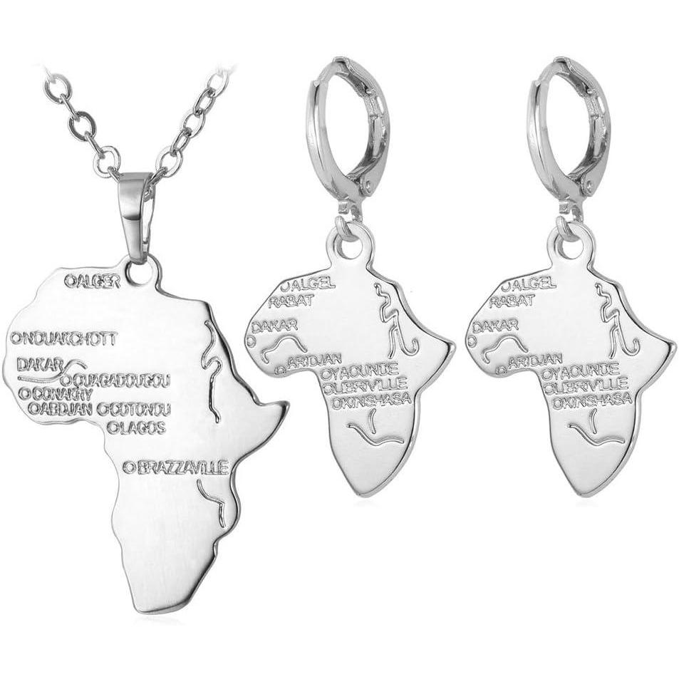 imageU7 Ankh Necklace for Men Women Stainless Steel Black Color Egyptian Jewelry Ankh Cross Pendant Africa Necklaces with Chain 22Map NecklacecEarringsPlatinum