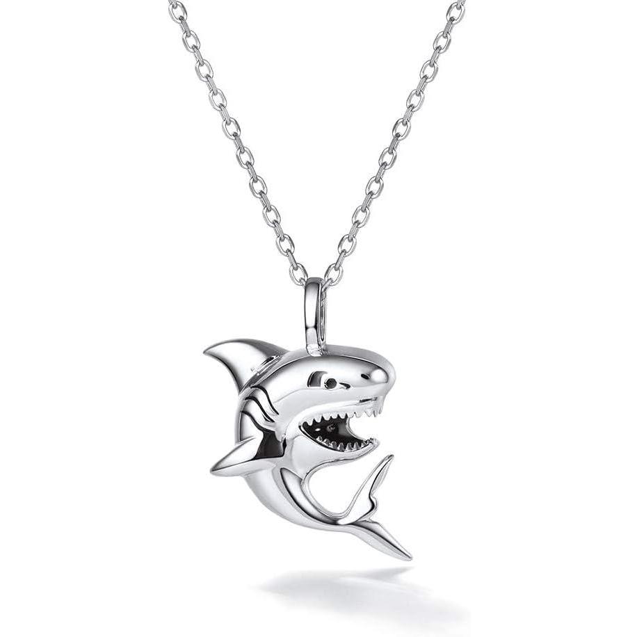 imageU7 Stainless Steel Shark Necklaces18K Gold Plated DolphinSwordfishShark Pendant NecklacePunk Mens Jewelry1SharkSterling Silver