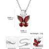 925 Sterling Silver Butterfly Necklace/Antler Deer Necklace,Adjustable Silver Birthstone Necklace for Women,Birthstone Jewelry Gift for Her(01.January(Garnet)-Butterfly)
