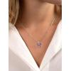 925 Sterling Silver Butterfly Necklace/Antler Deer Necklace,Adjustable Silver Birthstone Necklace for Women,Birthstone Jewelry Gift for Her(02.February(Amethyst)-Butterfly)