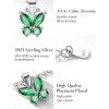 925 Sterling Silver Butterfly Necklace/Antler Deer Necklace,Adjustable Silver Birthstone Necklace for Women,Birthstone Jewelry Gift for Her(05.May(Emerald)-Butterfly)