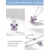 925 Sterling Silver Butterfly Necklace/Antler Deer Necklace,Adjustable Silver Birthstone Necklace for Women,Birthstone Jewelry Gift for Her(06.June(Alexandrite)-Butterfly)