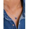 925 Sterling Silver Butterfly Necklace/Antler Deer Necklace,Adjustable Silver Birthstone Necklace for Women,Birthstone Jewelry Gift for Her(09.September(Sapphire)-Butterfly)