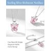 925 Sterling Silver Butterfly Necklace/Antler Deer Necklace,Adjustable Silver Birthstone Necklace for Women,Birthstone Jewelry Gift for Her(10.October(Pink Tourmaline)-Butterfly)