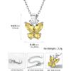925 Sterling Silver Butterfly Necklace/Antler Deer Necklace,Adjustable Silver Birthstone Necklace for Women,Birthstone Jewelry Gift for Her(11.November(Yellow Topaz)-Butterfly)