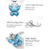 925 Sterling Silver Butterfly Necklace/Antler Deer Necklace,Adjustable Silver Birthstone Necklace for Women,Birthstone Jewelry Gift for Her(12.December(Blue Topaz)-Butterfly)