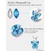 925 Sterling Silver Butterfly Necklace/Antler Deer Necklace,Adjustable Silver Birthstone Necklace for Women,Birthstone Jewelry Gift for Her(12.December(Blue Topaz)-Butterfly)