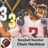 U7 0-99 Number Necklaces Stainless Steel Customizable Number Pendant Gold Plated Athletes Sports Necklace Jersey Number Chains Cuban Link Necklaces for Men Women(3-Gold)