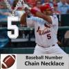 U7 0-99 Number Necklaces Stainless Steel Customizable Number Pendant Gold Plated Athletes Sports Necklace Jersey Number Chains Cuban Link Necklaces for Men Women(5-Stainless)