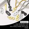 U7 0-99 Number Necklaces Stainless Steel Customizable Number Pendant Gold Plated Athletes Sports Necklace Jersey Number Chains Cuban Link Necklaces for Men Women(4-Stainless)