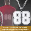 U7 0-99 Number Necklaces Stainless Steel Customizable Number Pendant Gold Plated Athletes Sports Necklace Jersey Number Chains Cuban Link Necklaces for Men Women(00-99 Number Stainless)