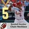 U7 0-99 Number Necklaces Stainless Steel Customizable Number Pendant Gold Plated Athletes Sports Necklace Jersey Number Chains Cuban Link Necklaces for Men Women(5-Gold)