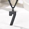 U7 0-99 Number Necklaces Stainless Steel Customizable Number Pendant Gold Plated Athletes Sports Necklace Jersey Number Chains Cuban Link Necklaces for Men Women(5-Stunning Black)