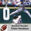 U7 0-99 Number Necklaces Stainless Steel Customizable Number Pendant Gold Plated Athletes Sports Necklace Jersey Number Chains Cuban Link Necklaces for Men Women(0-Stainless)