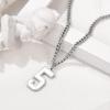 U7 0-99 Number Necklaces Stainless Steel Customizable Number Pendant Gold Plated Athletes Sports Necklace Jersey Number Chains Cuban Link Necklaces for Men Women(1-Stainless)
