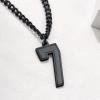 U7 0-99 Number Necklaces Stainless Steel Customizable Number Pendant Gold Plated Athletes Sports Necklace Jersey Number Chains Cuban Link Necklaces for Men Women(7-Stunning Black)