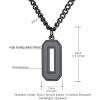 U7 0-99 Number Necklaces Stainless Steel Customizable Number Pendant Gold Plated Athletes Sports Necklace Jersey Number Chains Cuban Link Necklaces for Men Women(0-Stunning Black)