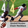 U7 0-99 Number Necklaces Stainless Steel Customizable Number Pendant Gold Plated Athletes Sports Necklace Jersey Number Chains Cuban Link Necklaces for Men Women(4-Gold)