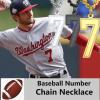 U7 0-99 Number Necklaces Stainless Steel Customizable Number Pendant Gold Plated Athletes Sports Necklace Jersey Number Chains Cuban Link Necklaces for Men Women(0~999 Numbers(Steel/black/gold color))