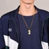 U7 0-99 Number Necklaces Stainless Steel Customizable Number Pendant Gold Plated Athletes Sports Necklace Jersey Number Chains Cuban Link Necklaces for Men Women(4-Gold)