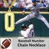 U7 0-99 Number Necklaces Stainless Steel Customizable Number Pendant Gold Plated Athletes Sports Necklace Jersey Number Chains Cuban Link Necklaces for Men Women(0-Gold)