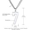 U7 0-99 Number Necklaces Stainless Steel Customizable Number Pendant Gold Plated Athletes Sports Necklace Jersey Number Chains Cuban Link Necklaces for Men Women(7-Stainless)